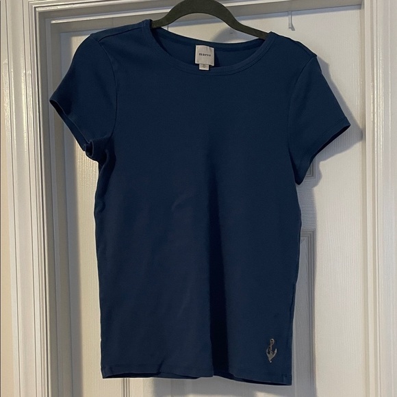 Maeve Tops - Maeve Ribbed Knit Top in Deep Blue